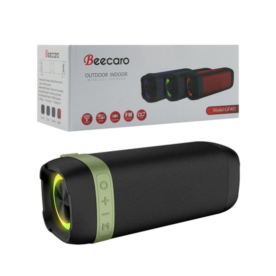 BEECARO PORTABLE BLUETOOTH SPEAKER GF402 FM/AUDIO/USB 3.7V 1200MAH BLACK